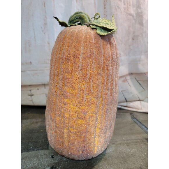 Orange gourd pumpkin fall Harvest Halloween decor figure - Picture 2 of 7